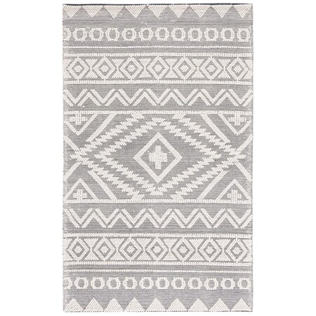 Safavieh 6 x 9 ft. Natura Global Rectangle Flat Weave Rug Black & Ivory NAT275Z-6